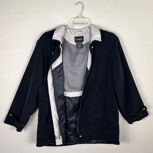 Outbrook Black Zip Up Hooded Rain Jacket